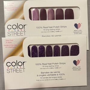 Sealed Color Street Glittering Purple Nail Strips